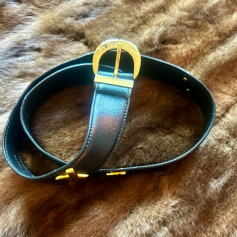 Paloma Picasso Black Leather Vintage Belt - Picture 2 of 10